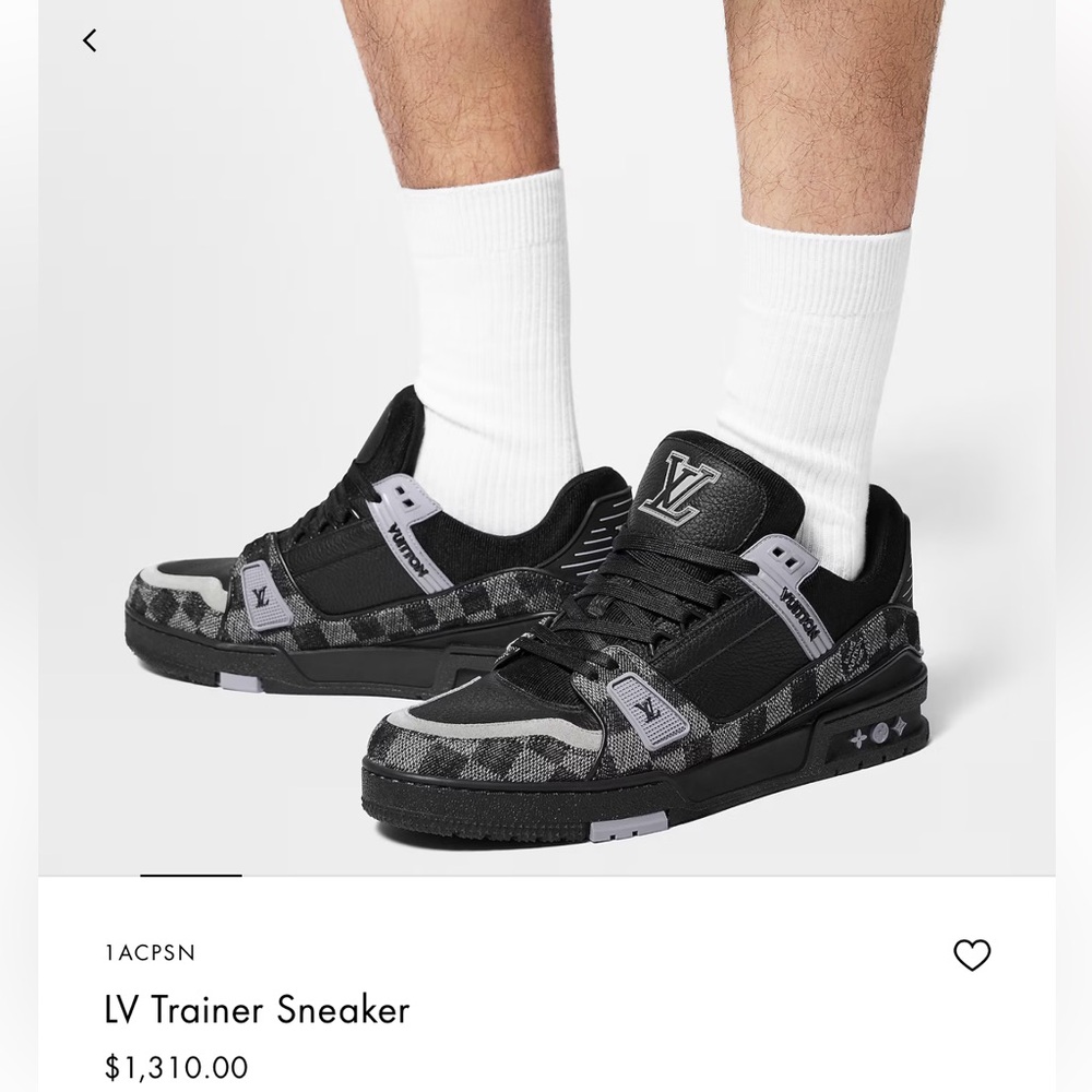 Louis Vuitton Black and Gray Trainer Sneaker